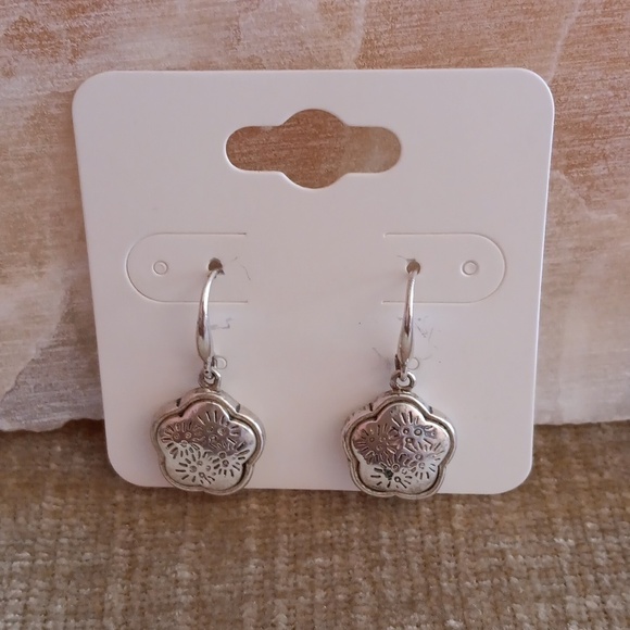Silver Tone French Wire Dangle Earrings - Picture 6 of 7